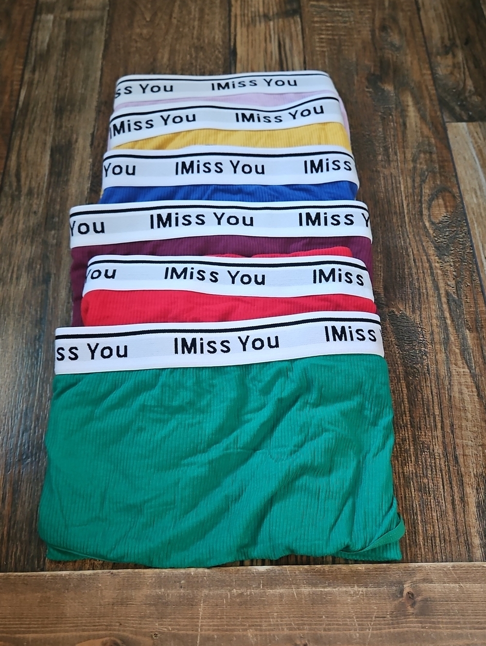 I Miss You Womens Multicolor Ribbed Underwear Size 4xL - Pack of 6